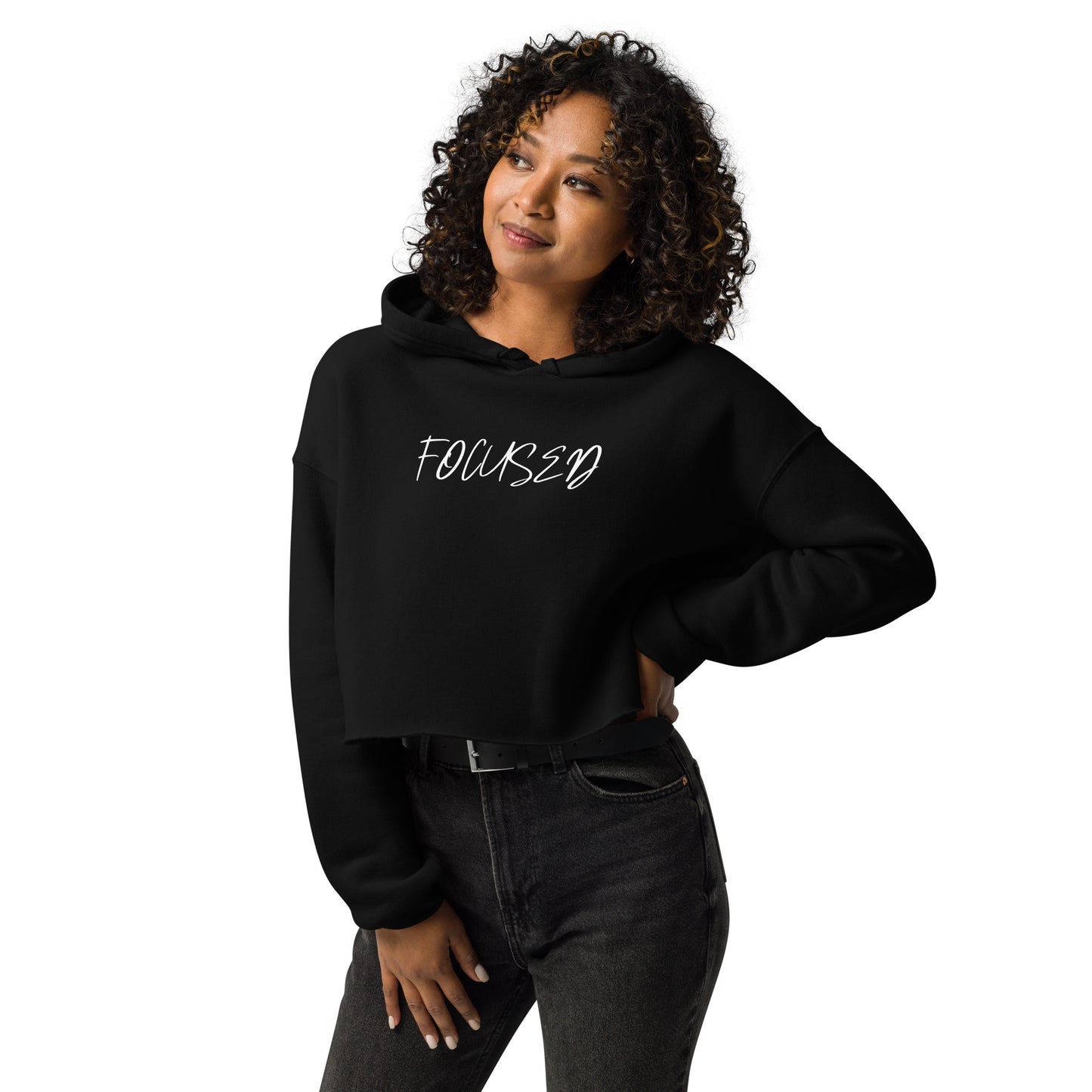 "Focused" Cropped Hoodie