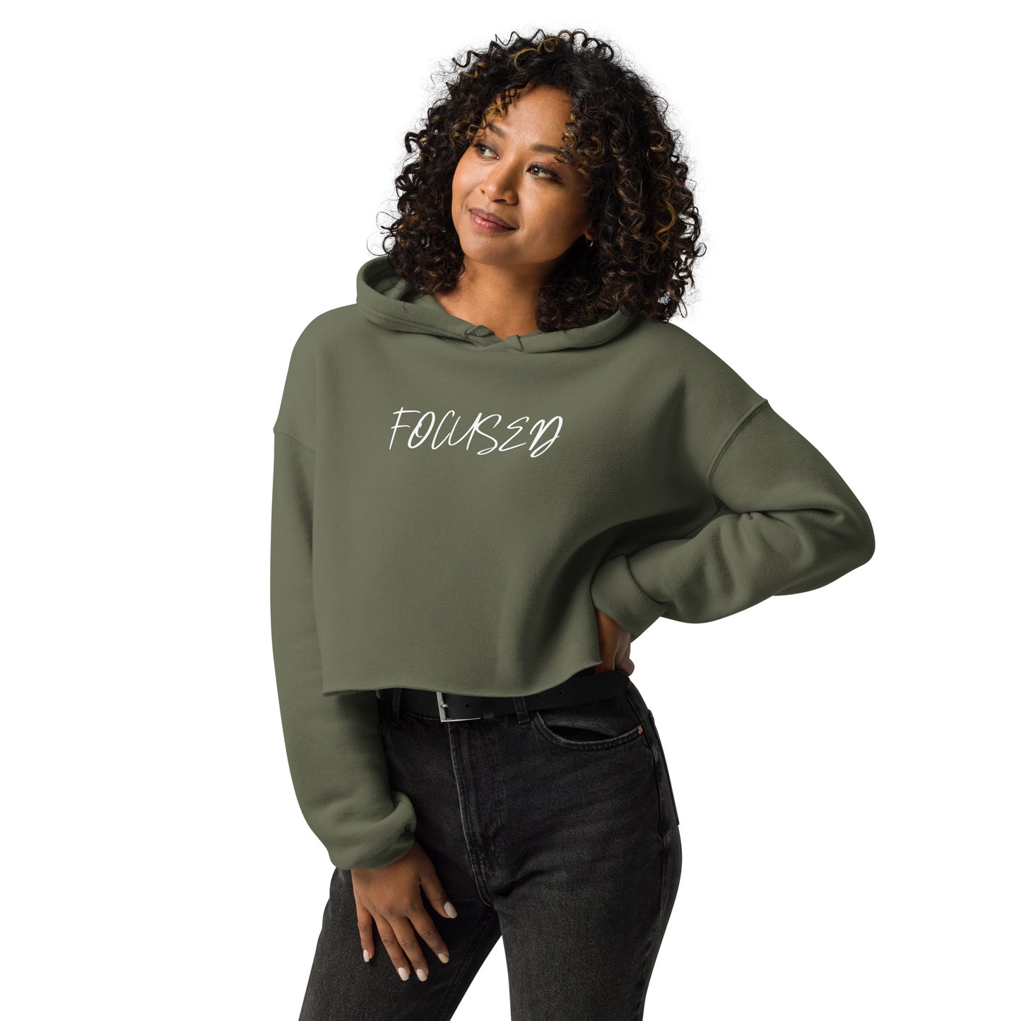 "Focused" Cropped Hoodie
