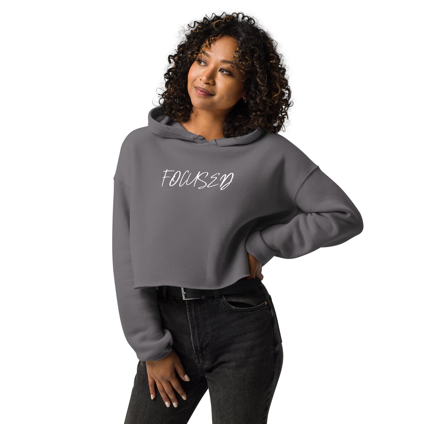 "Focused" Cropped Hoodie